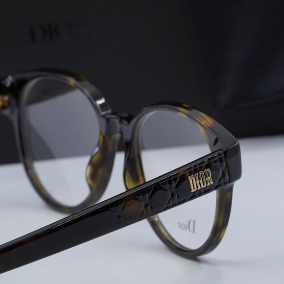 Dior LADYDIORO1 0086 00 Round Eyeglasses 49mm - Dark Havana - Picture 8 of 9